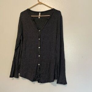 Mts full button up long sleeve black white striped vizcosa rayon shirt xl